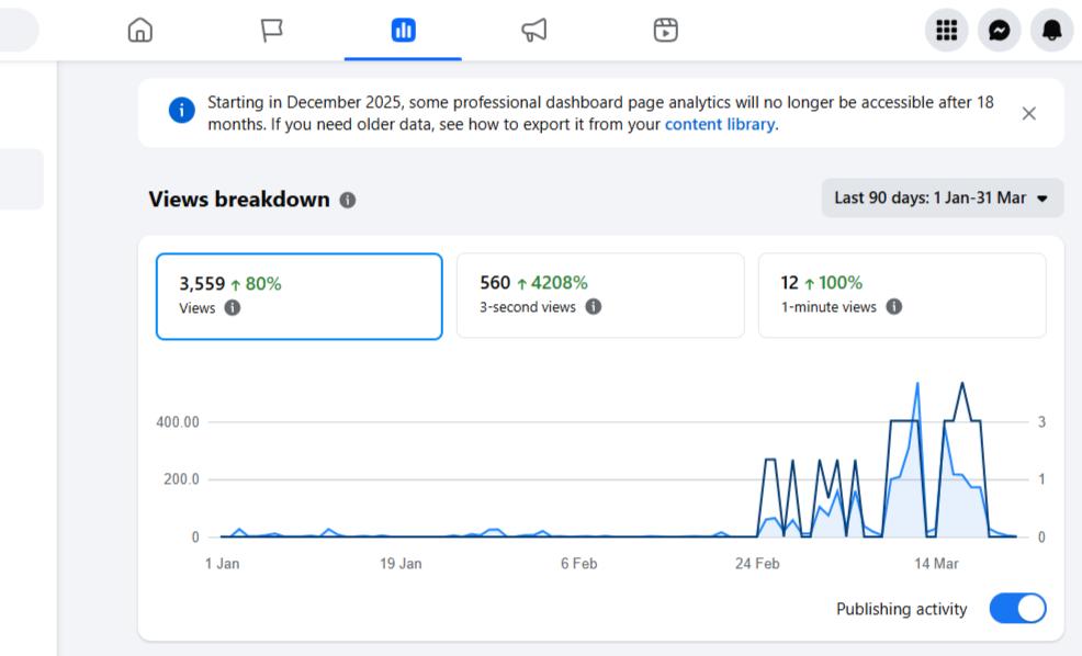 Analytics screenshot before working with Gaius Kowene